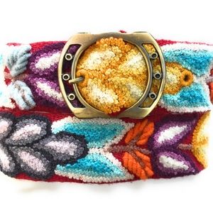 Hand Embroidered Peruvian Wool Belt.
